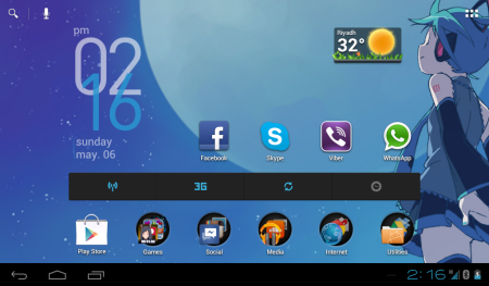 Screenshot of Galaxy Tab (P1000) running CM9 ICS